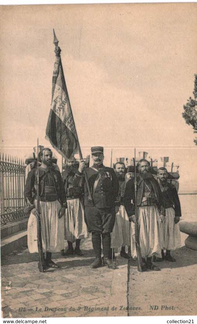 LE DRAPEAU DU 3eme REGIMENT DE ZOUAVES - Régiments