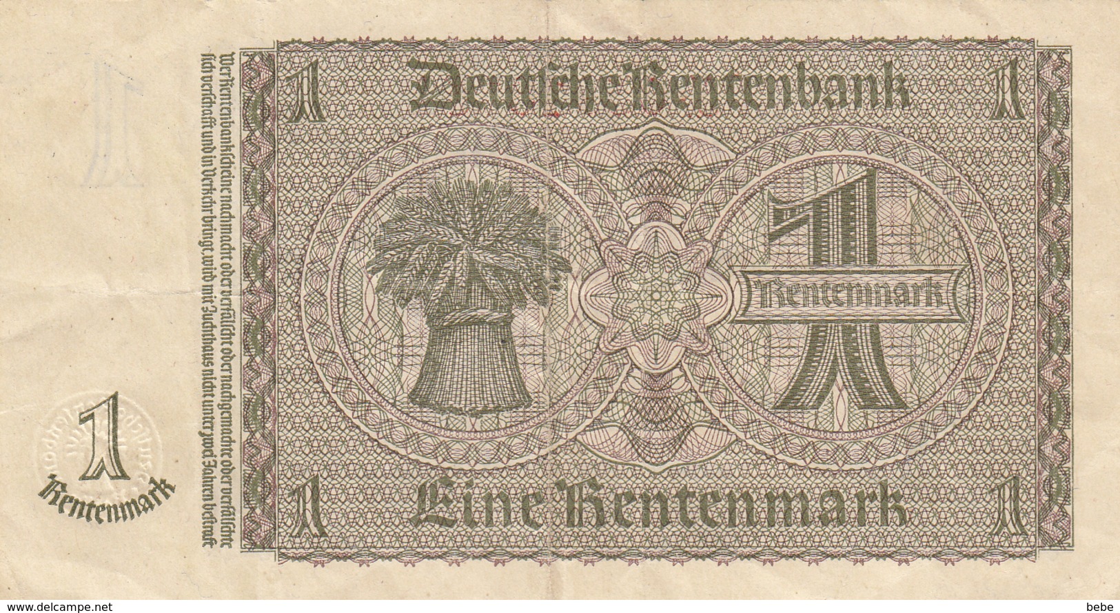 1 Rentenmark Type 1937  J.05916751 - 1 Rentenmark