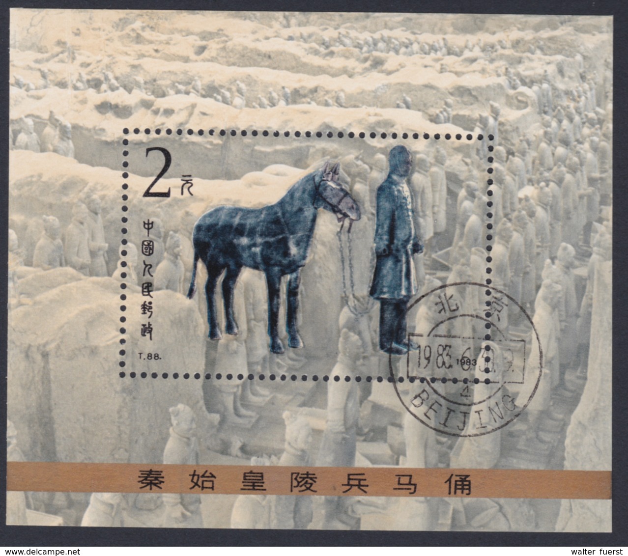 CHINA 1983, Block 30 "Soldat Mit Pferd", Ersttagstempel - Blocs-feuillets