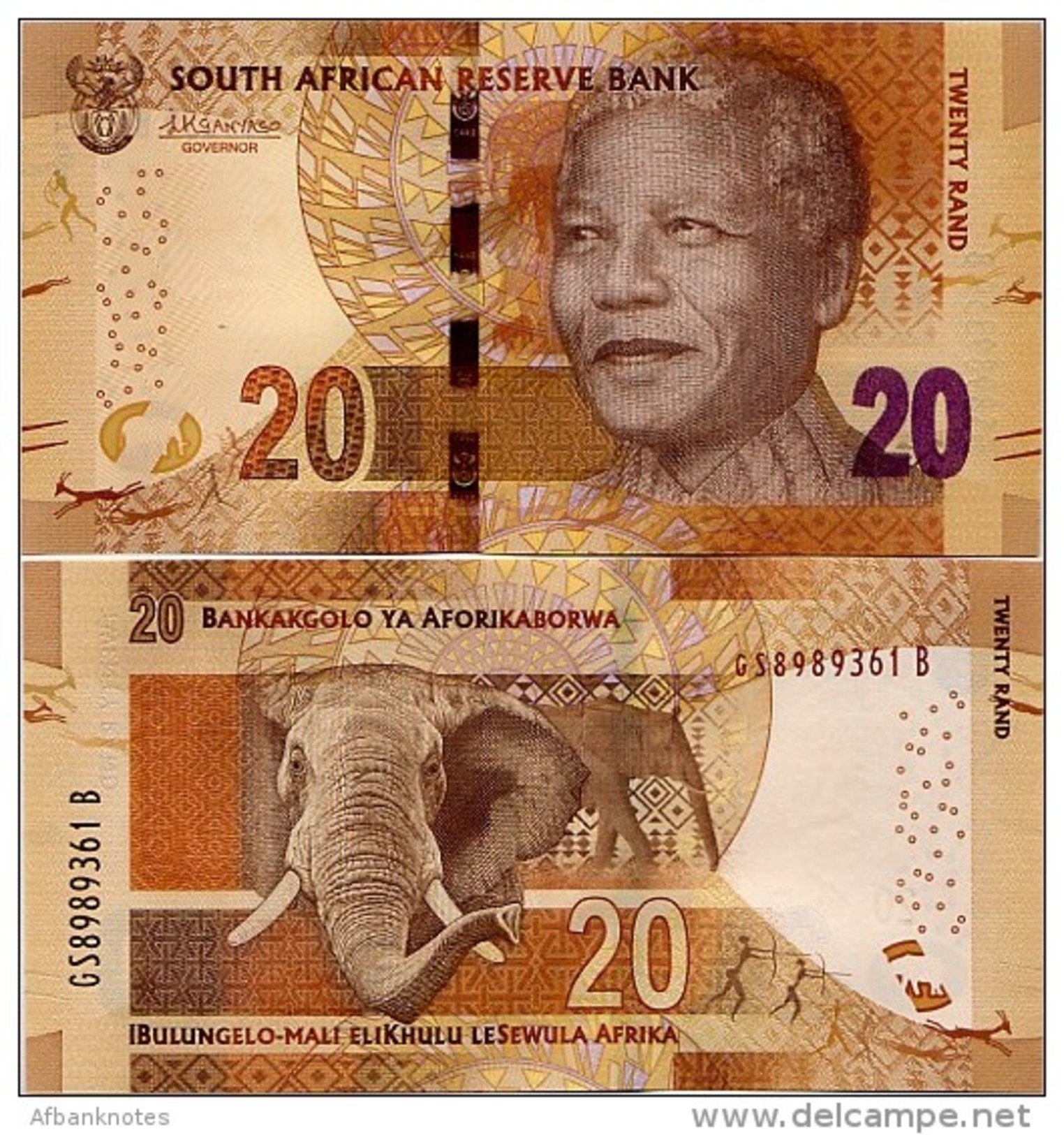 SOUTH AFRICA       20 Rand       P-139b       ND (2015)       UNC  [ Sign. Kganyago ] - Südafrika