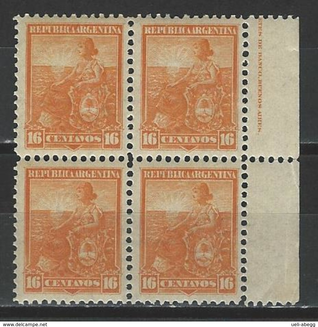 Argentina Mi 110, Sc 133  ** MNH Bloc Of 4 - Ungebraucht