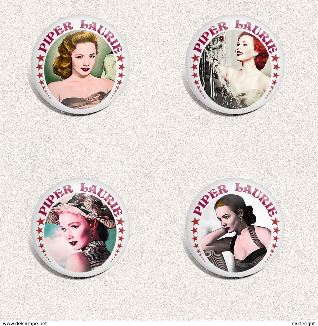 35 X PIPER LAURIE Movie Film Fan ART BADGE BUTTON PIN SET 1 (1inch/25mm Diameter) - Films