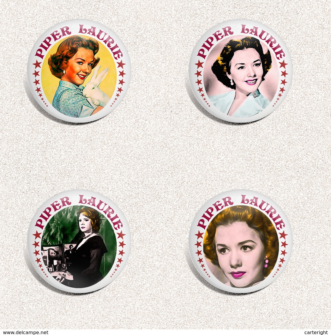 35 X PIPER LAURIE Movie Film Fan ART BADGE BUTTON PIN SET 2 (1inch/25mm Diameter) - Films