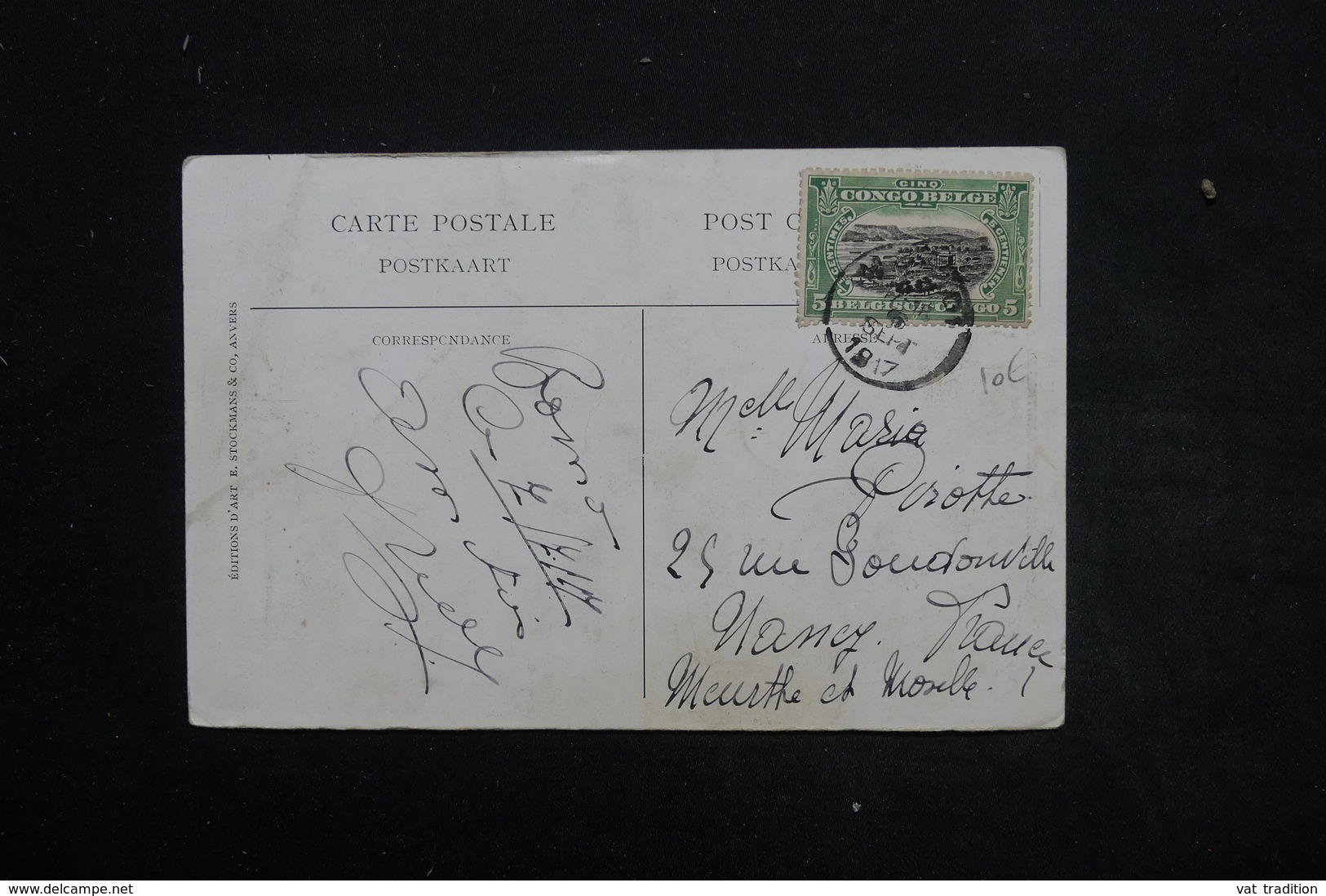 CONGO BELGE - Affranchissement En 1917 Sur Carte Postale De Matadi Pour Nancy - L 25508 - Lettres & Documents