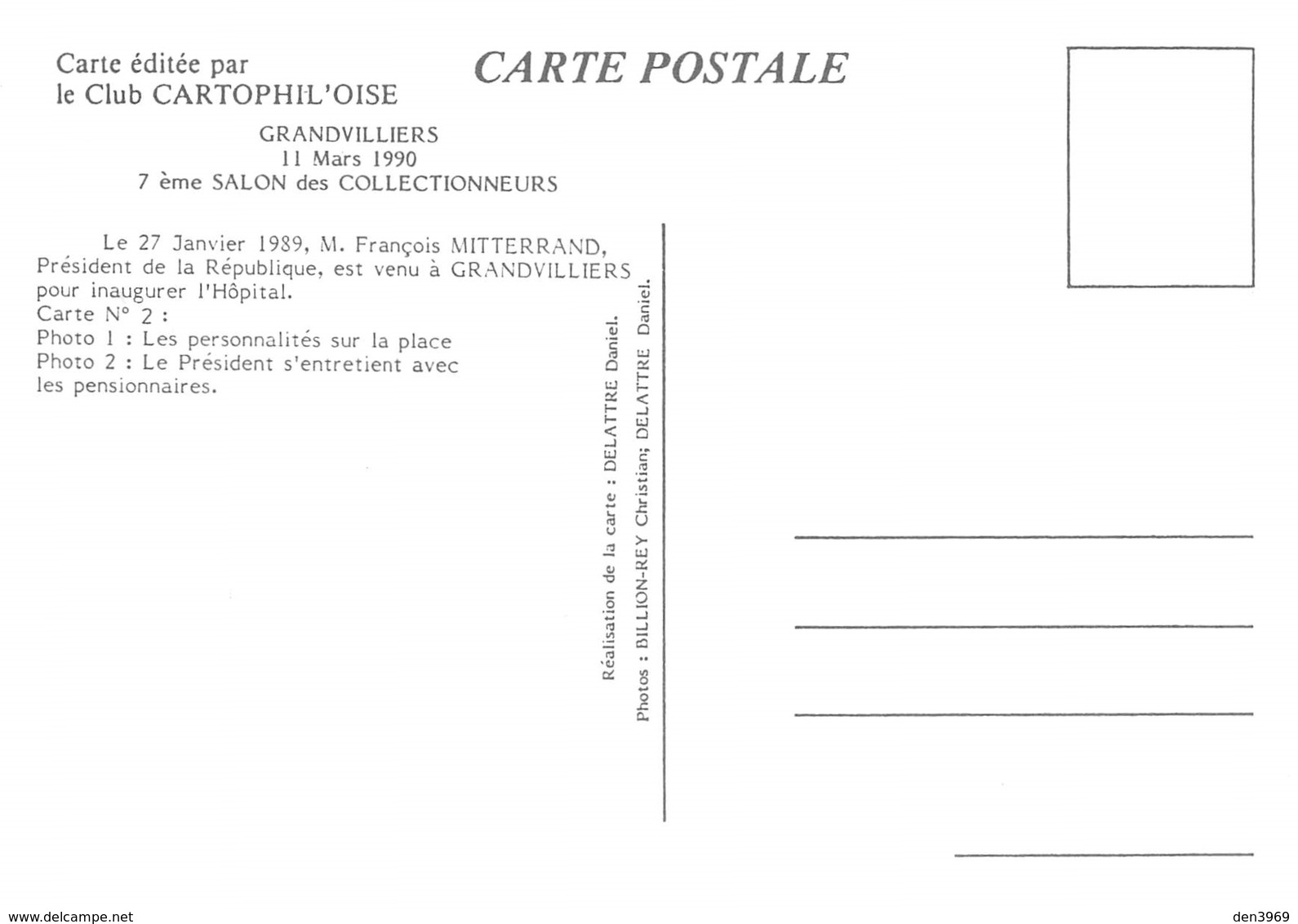 François MITTERRAND - Inauguration De L'Hôpital De Grandvilliers - 7e Salon Des Collectionneurs - Politique - Hommes Politiques & Militaires