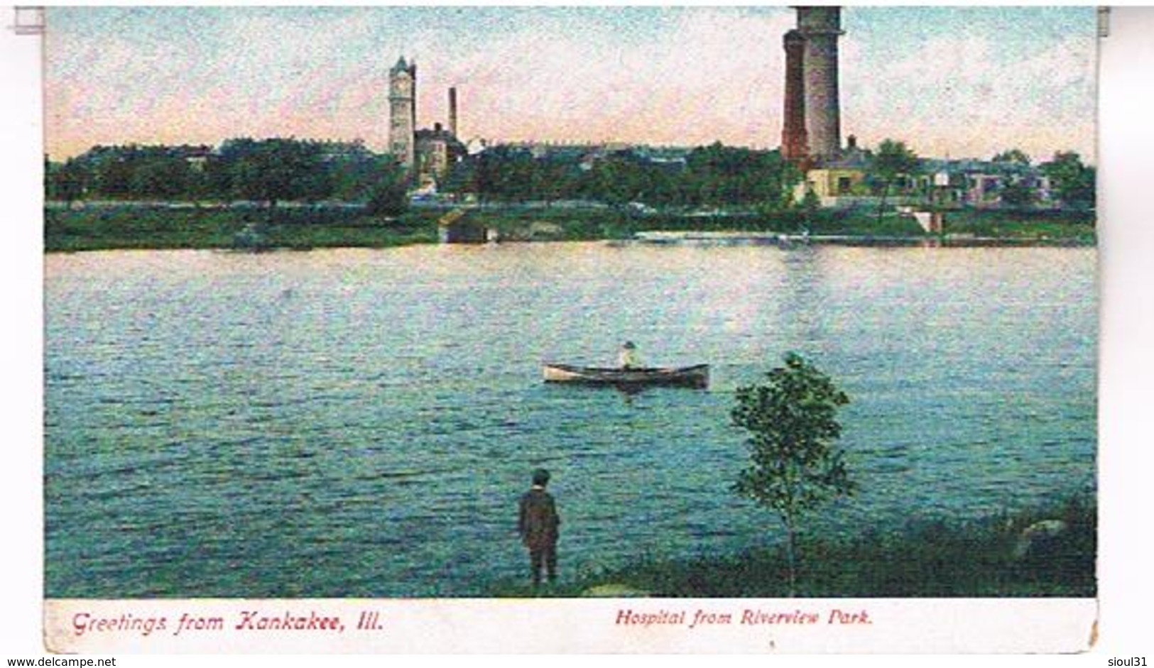 GREETINGS  FROM  KANKAKEE III  HOSPITAL  FROM RIVERVIEW PARK    TBE  US319 - Autres & Non Classés