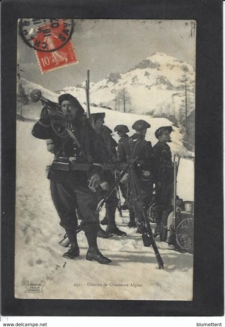 CPA Chasseurs Alpins Ski Militaria Militaires Circulé Chambéry - Régiments