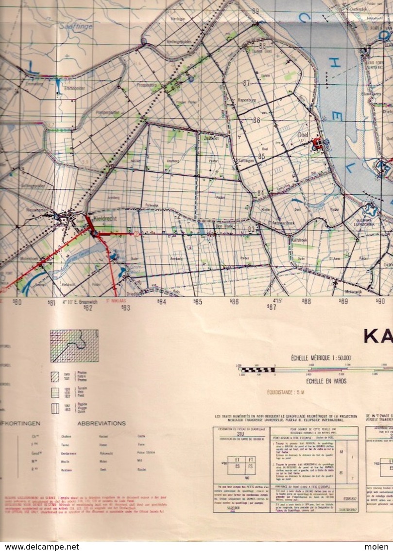 KAPELLEN Situatie 1928-37 MILITAIRE STAFKAART 7 SCHELDE KALMTHOUT BRASSCHAAT OORDEREN BERENDRECHT DOEL KIELDRECHT S458