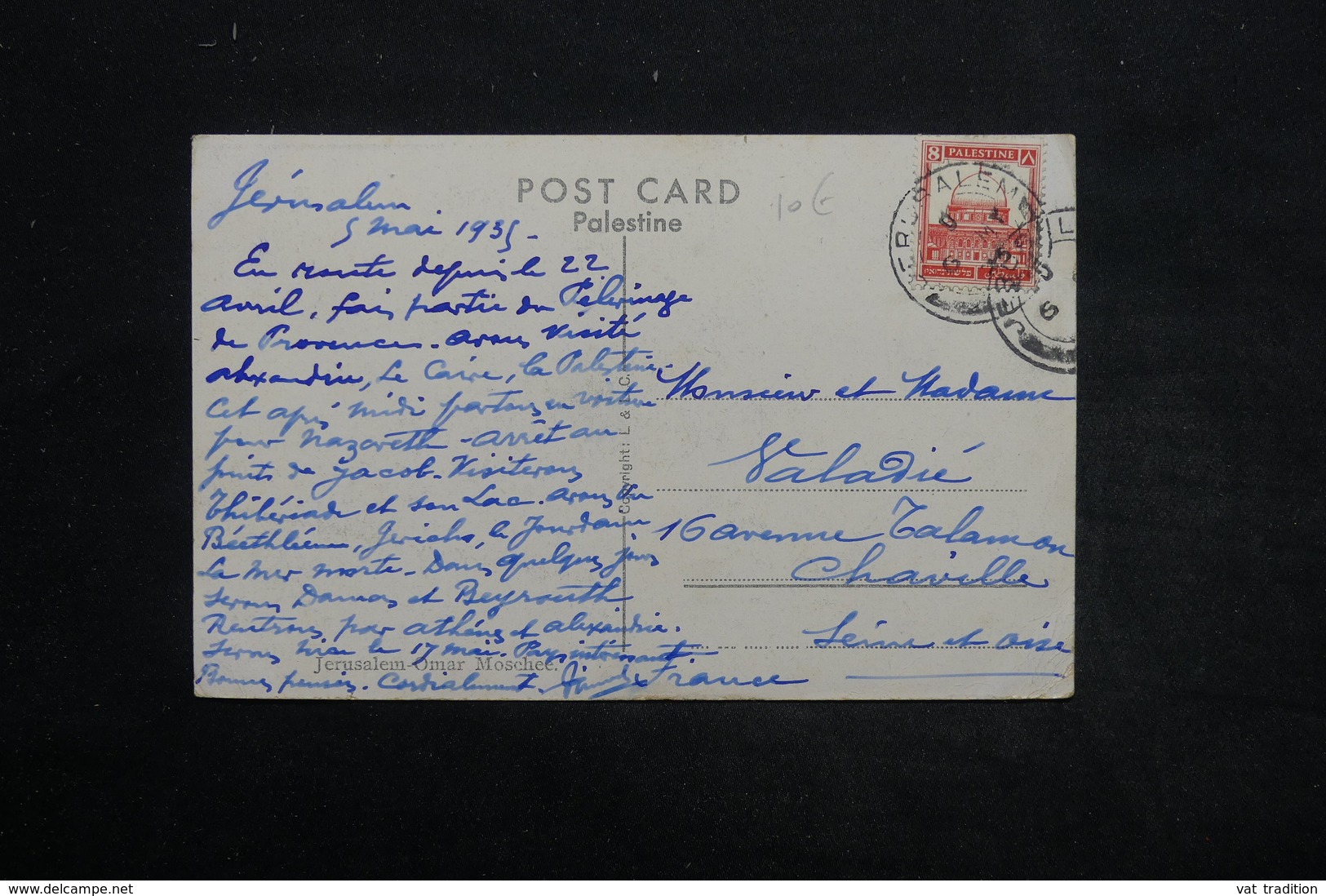 PALESTINE - Affranchissement De Jérusalem Sur Carte Postale En 1955 Pour Chaville - L 25521 - Palestine