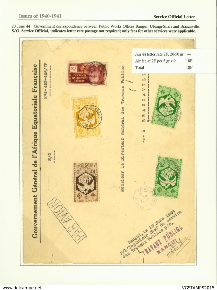 AEF - Lettre De Bangui, Ubangui-Shari Travaux Publics 20/06/1944 (7G29710)DC2512 - Lettres & Documents