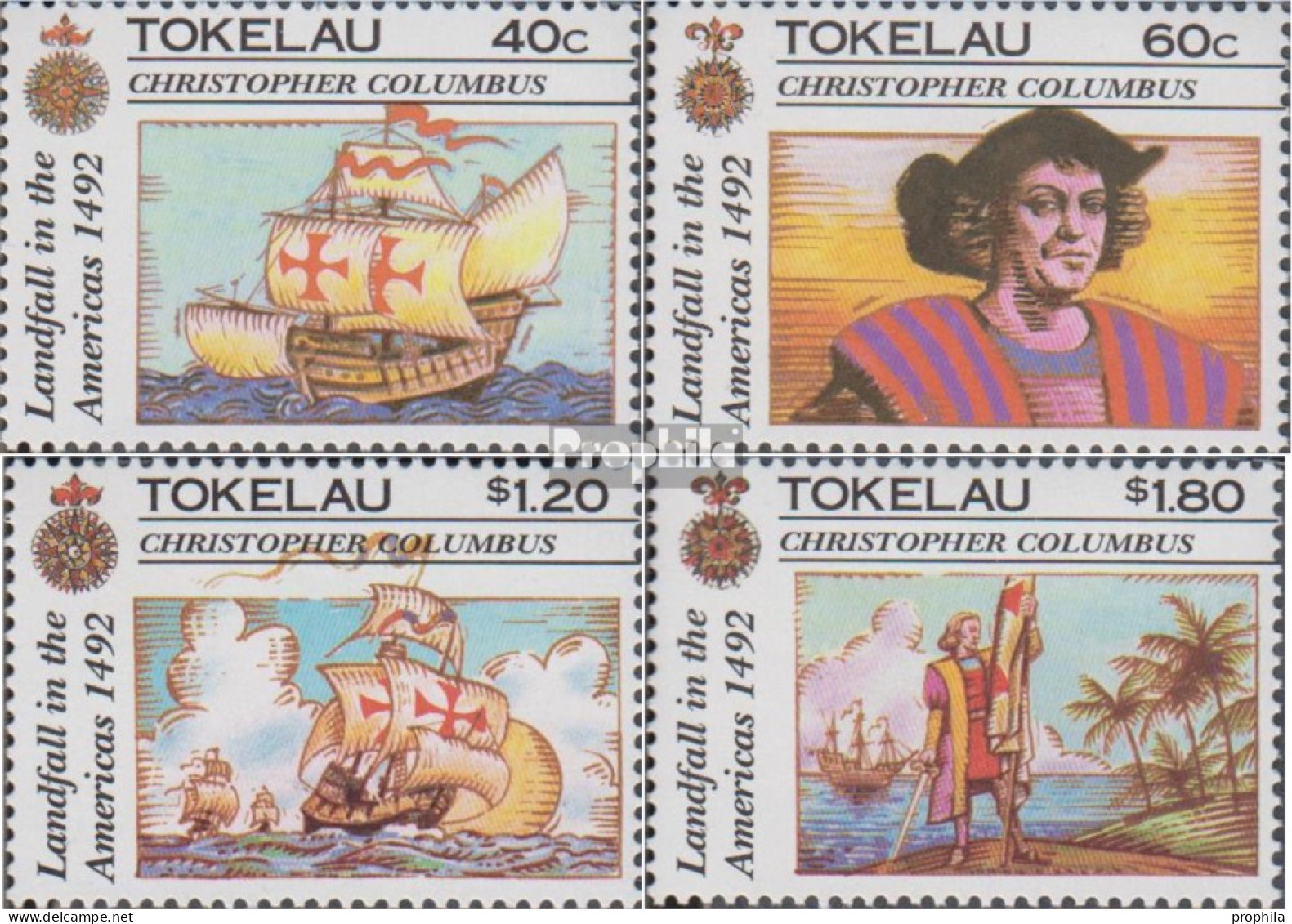 Tokelau 188-191 (kompl.Ausg.) Postfrisch 1992 Entdeckung Von Amerika - Tokelau