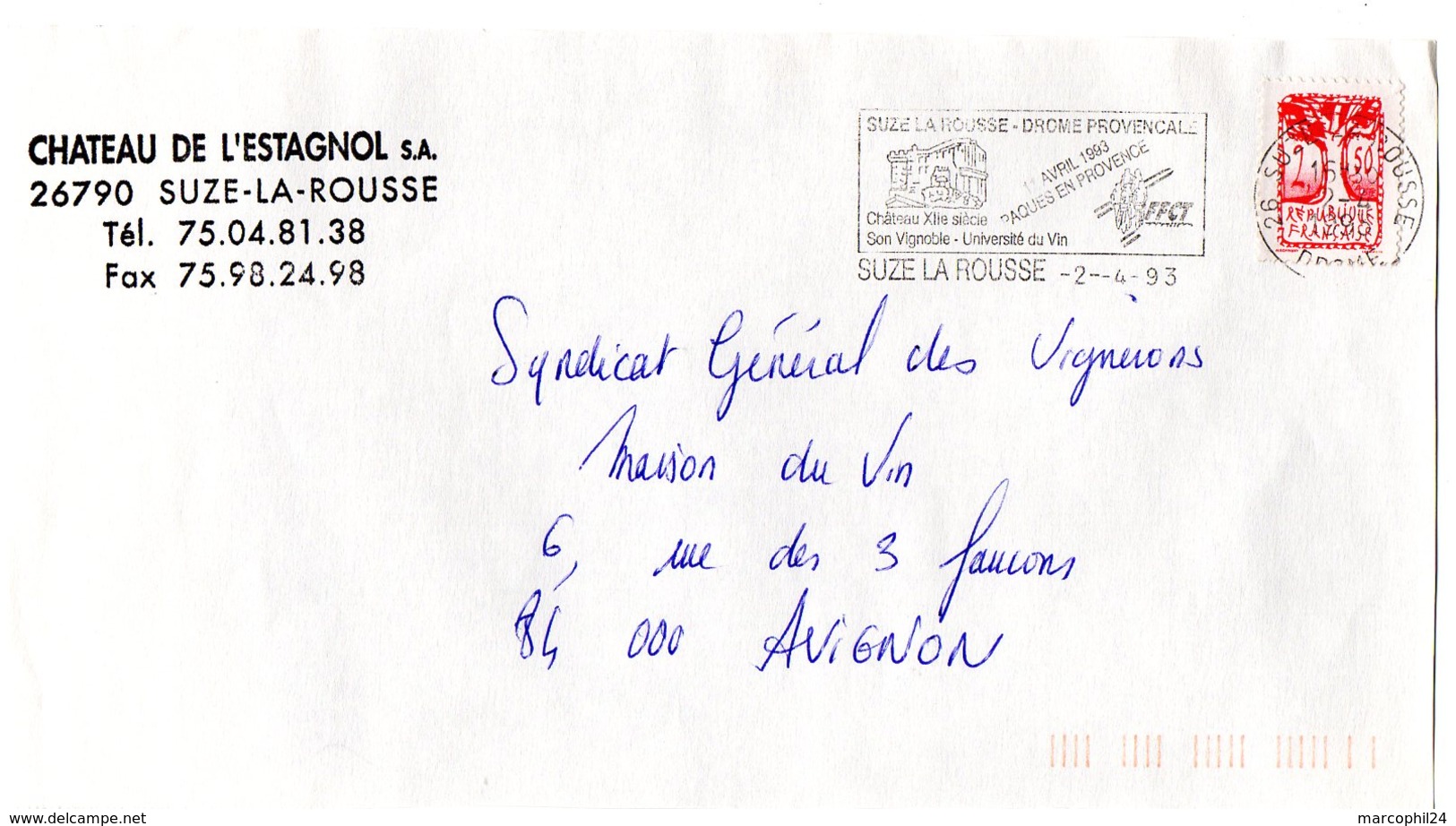 DROME - Dépt N° 26 = SUZE La ROUSSE 1993 = Flamme Type II = SECAP Illustrée  'PAQUES En PROVENCE' - Mechanical Postmarks (Advertisement)