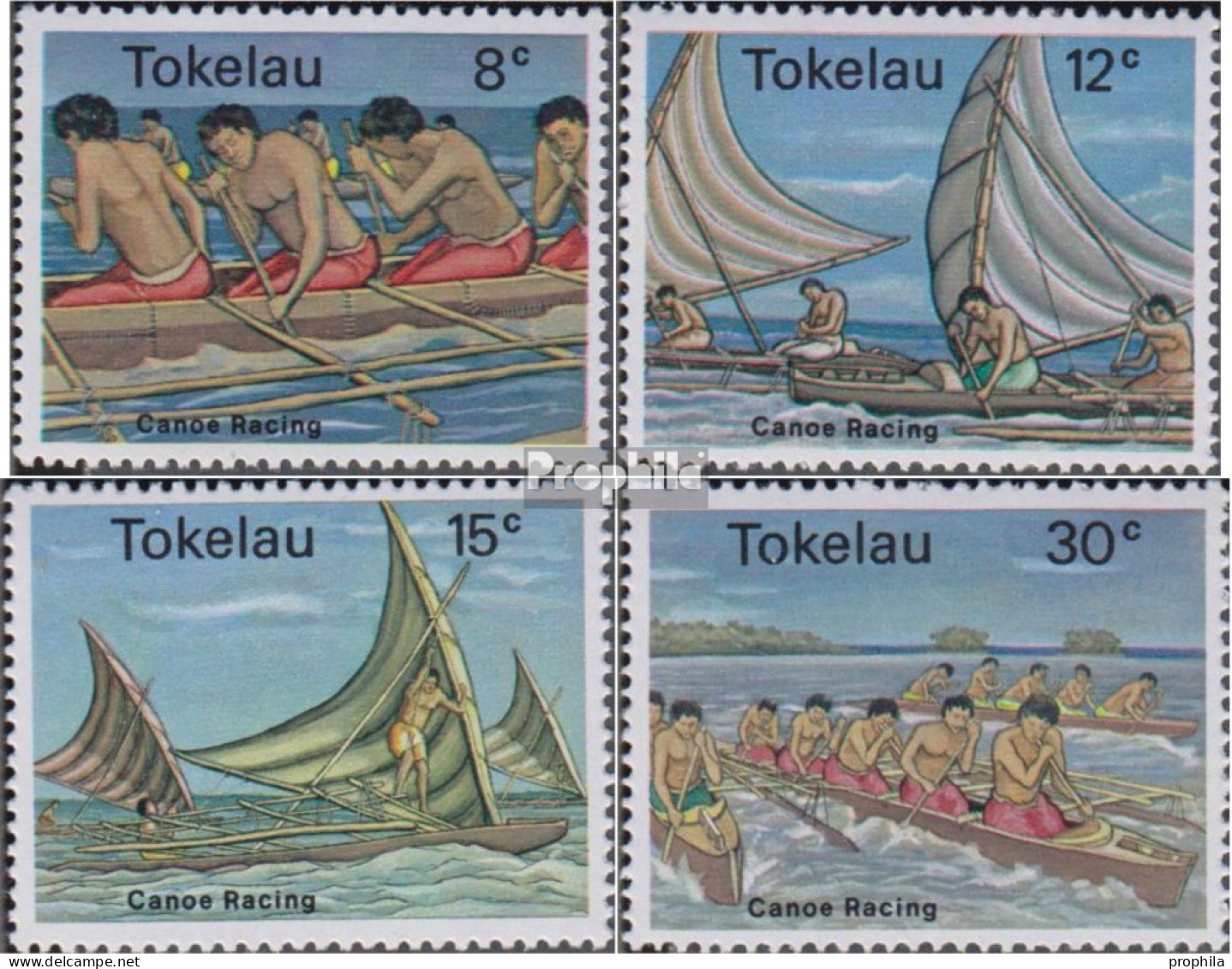 Tokelau 58-61 (kompl.Ausg.) Postfrisch 1978 Kanu Wettkämpfe - Tokelau