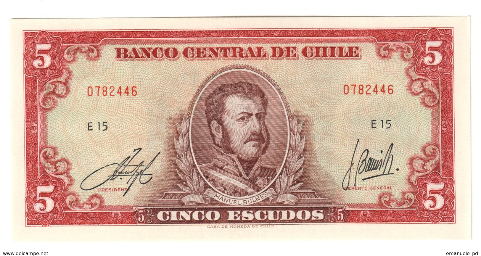 Chile 5 Escudos 1964 UNC .C3. - Chile
