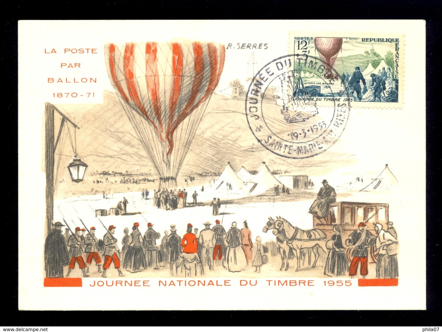 Postcard Ballon Mail - Nice Stamp And Cancel On Postcard 'La Poste Par Ballon 1870-71' / 2 Scans - Andere (Lucht)