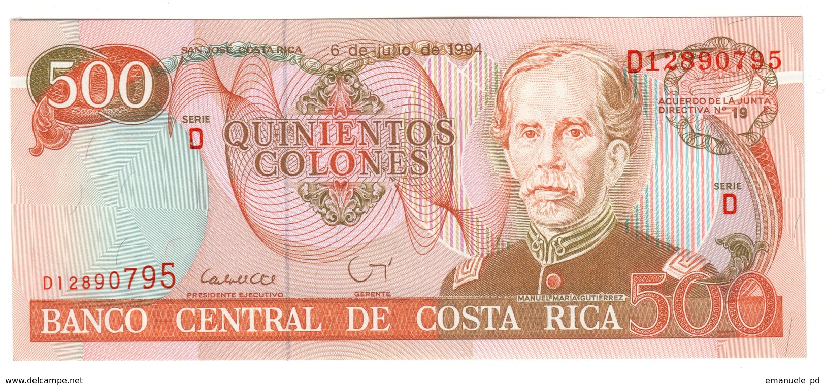 Costa Rica 500 Colones 06/07/1994 UNC .C3. - Costa Rica