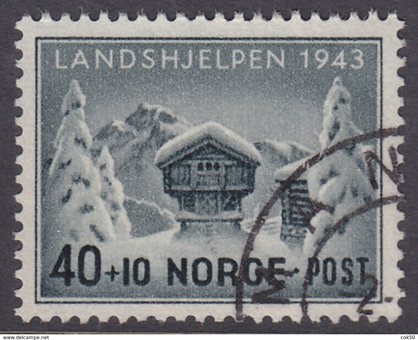 NORWAY 1943 (Mi.# 294) National Relief Fund - 40+10 øre - Gebraucht