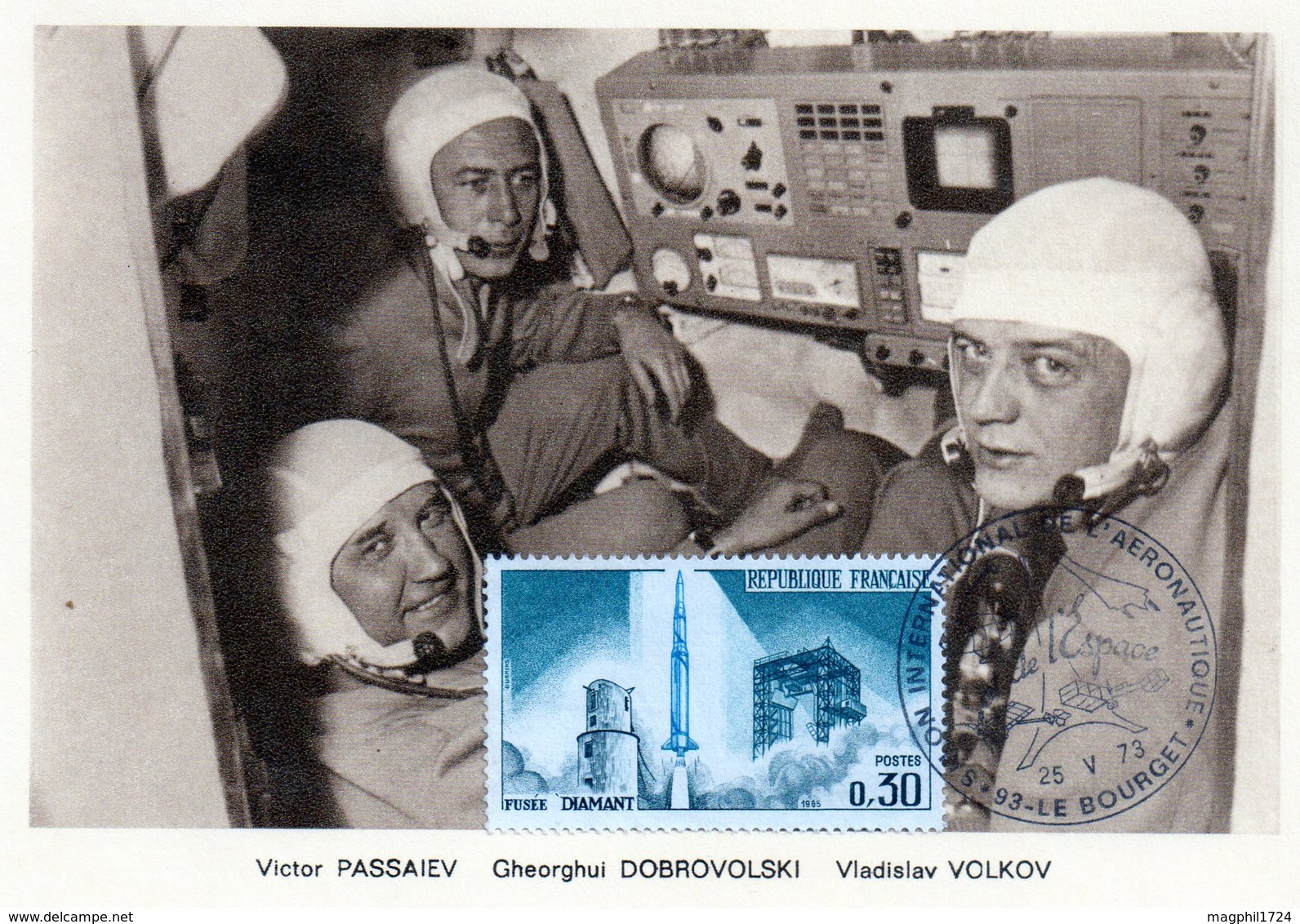 Carte 1er Jour Soyouz 11(16-6-1971)-accidentè-victor Passaiev Cheorghui Dobrovolski Vladislav Volkov. - Espace