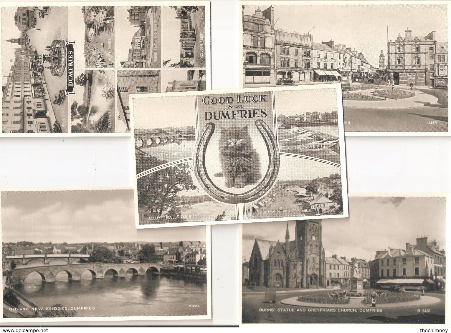 FIVE UNUSED POSTCARDS Of DUMFRIES SCOTLAND - Dumfriesshire