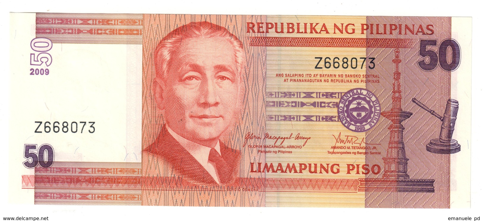 Philippines 50 Pesos 2009 UNC .C3. - Filipinas