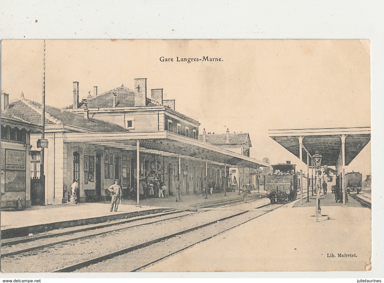 52 GARE LANGRES MARNE CPA BON ETAT - Stazioni Con Treni