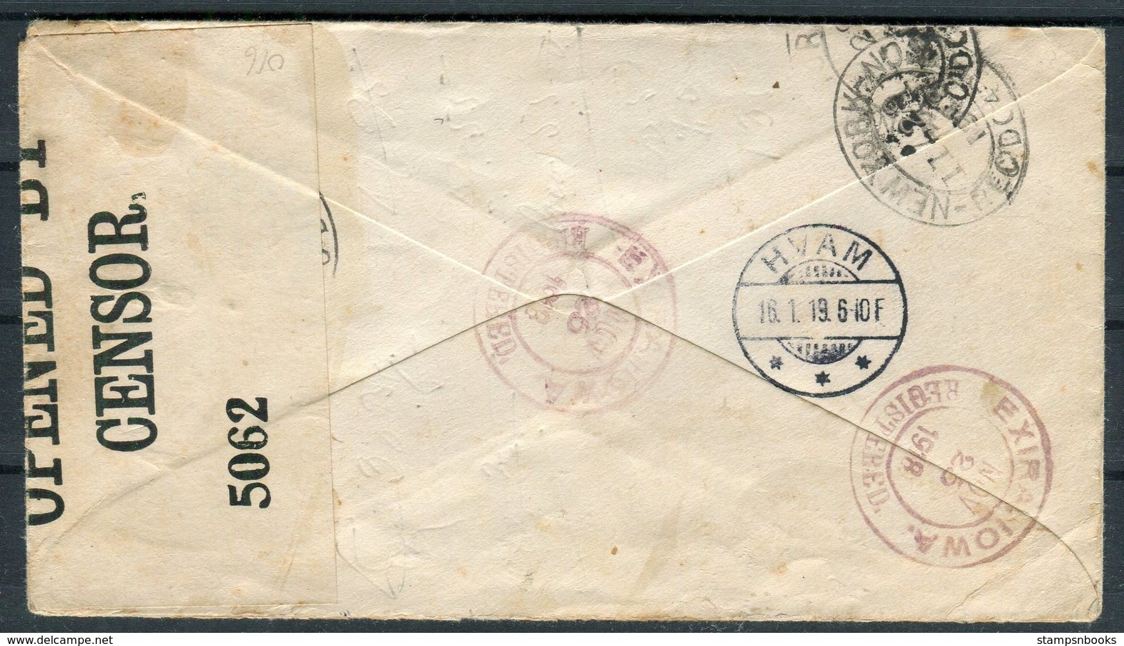 1916-18 USA 3 X Censor Uprated Stationery Covers - Denmark. Copenhagen Odense Hvam - Covers & Documents