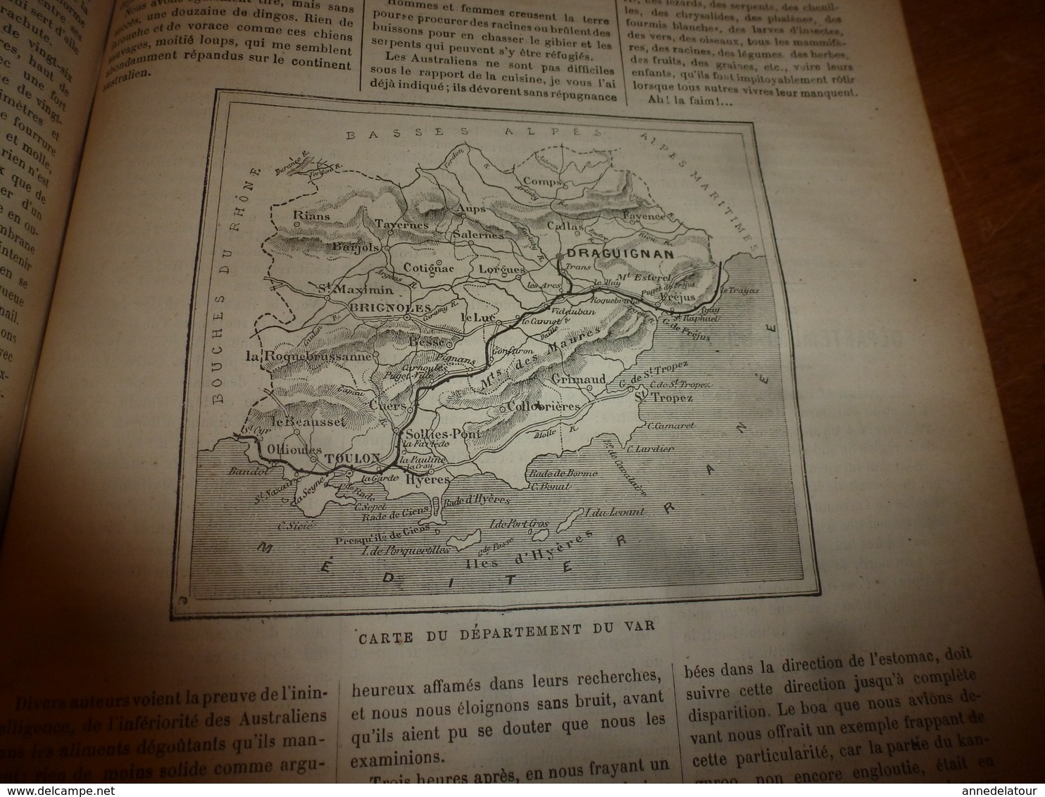 1883 JdV :Savorgnan de Brazza ; Département du VAR (carte et gravure); etc (document en très mauvais état)