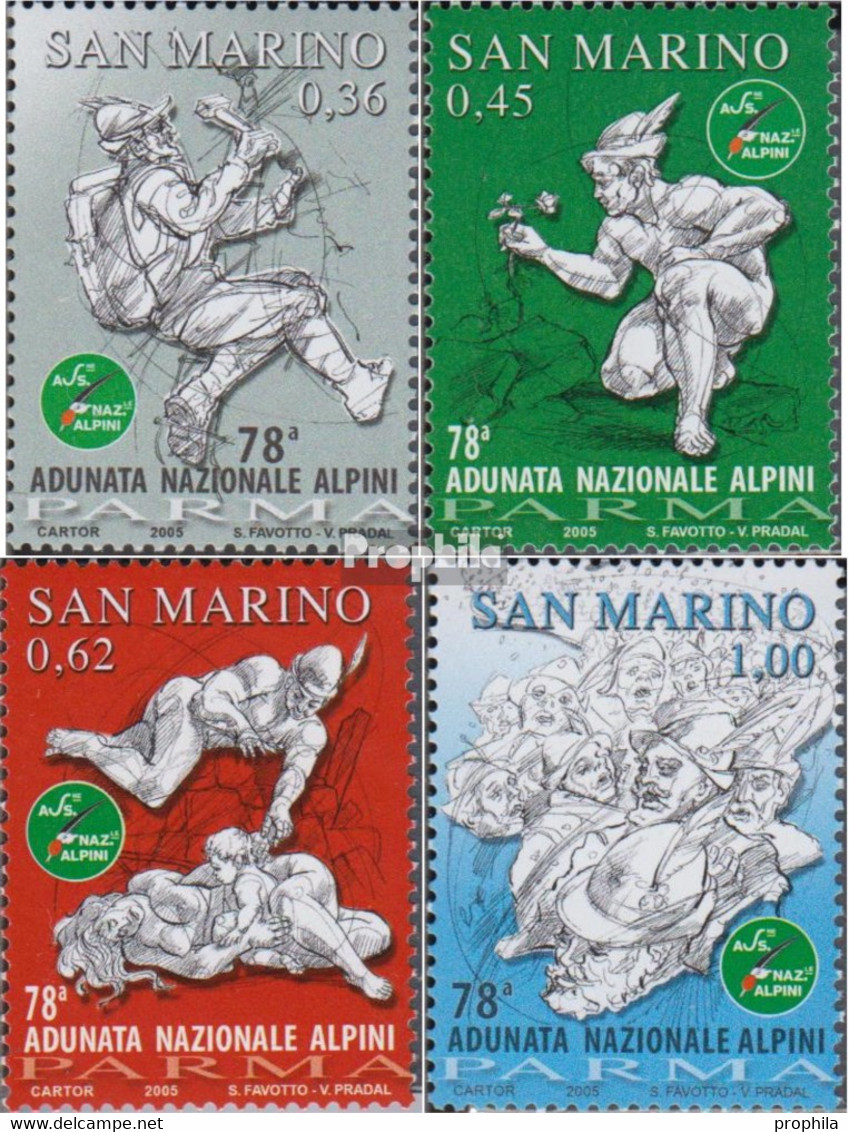 San Marino 2194-2197 (kompl.Ausg.) Postfrisch 2005 Gebirgsjägerversammlung - Neufs