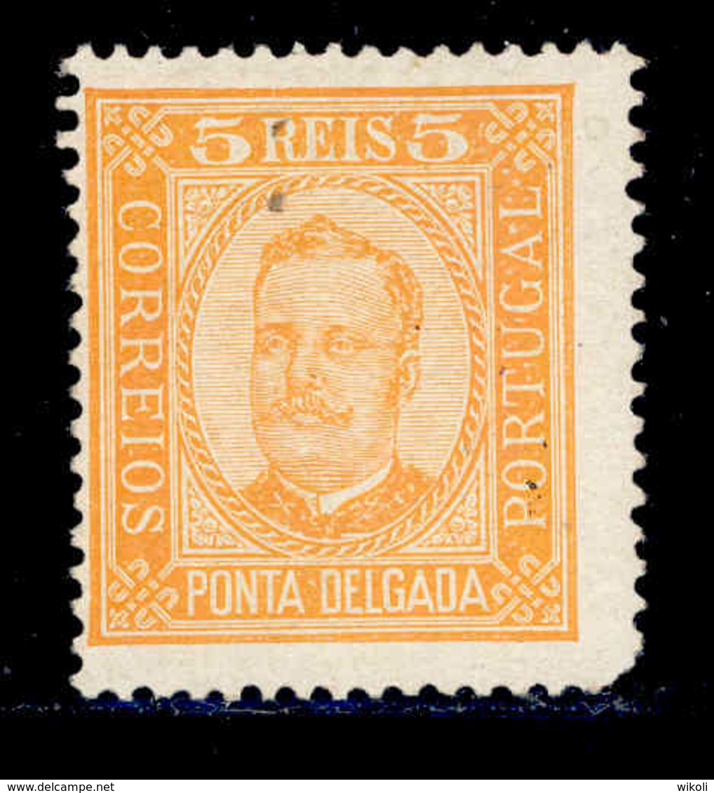 ! ! Ponta Delgada - 1892 D. Carlos 05 R (Perf. 13 1/2) - Af. 01 - MH - Ponta Delgada