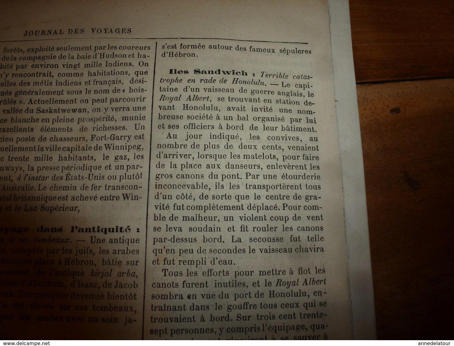 1883 JdV : Les Pirates Du Lac TCHAD ; Terrible Catastrophe Du Vaisseau ROYAL-ALBERT En Rade D'Honolulu;etc - Revues Anciennes - Avant 1900