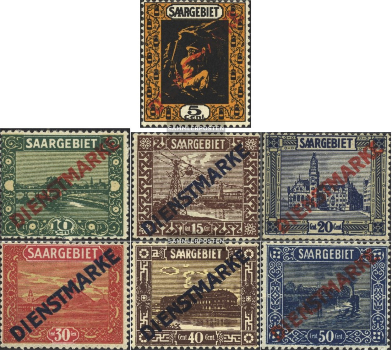 Saarland D2-D5,D7-D9 Con Fold 1922 Paesaggi - Neufs