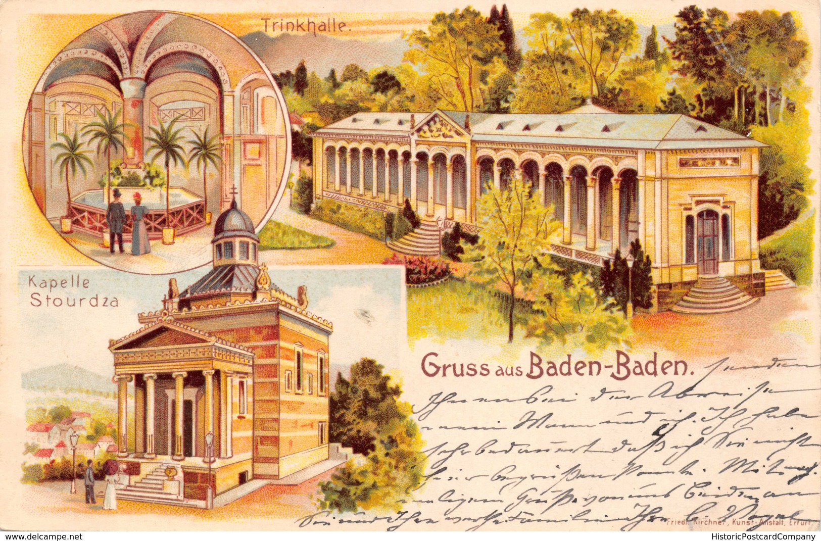 BADEN BADEN GERMANY~KAPELLE STOURDZA-TRINKHALLE-1904  GRUSS AUS POSTCARD 39666 - Baden-Baden