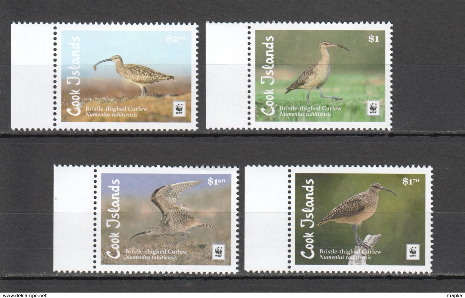 L469 2017 COOK ISLANDS WWF FAUNA BIRDS BRISTLE-THIGHED CURLEW !!! MICHEL 12 EURO !!! 1SET MNH - Sonstige & Ohne Zuordnung