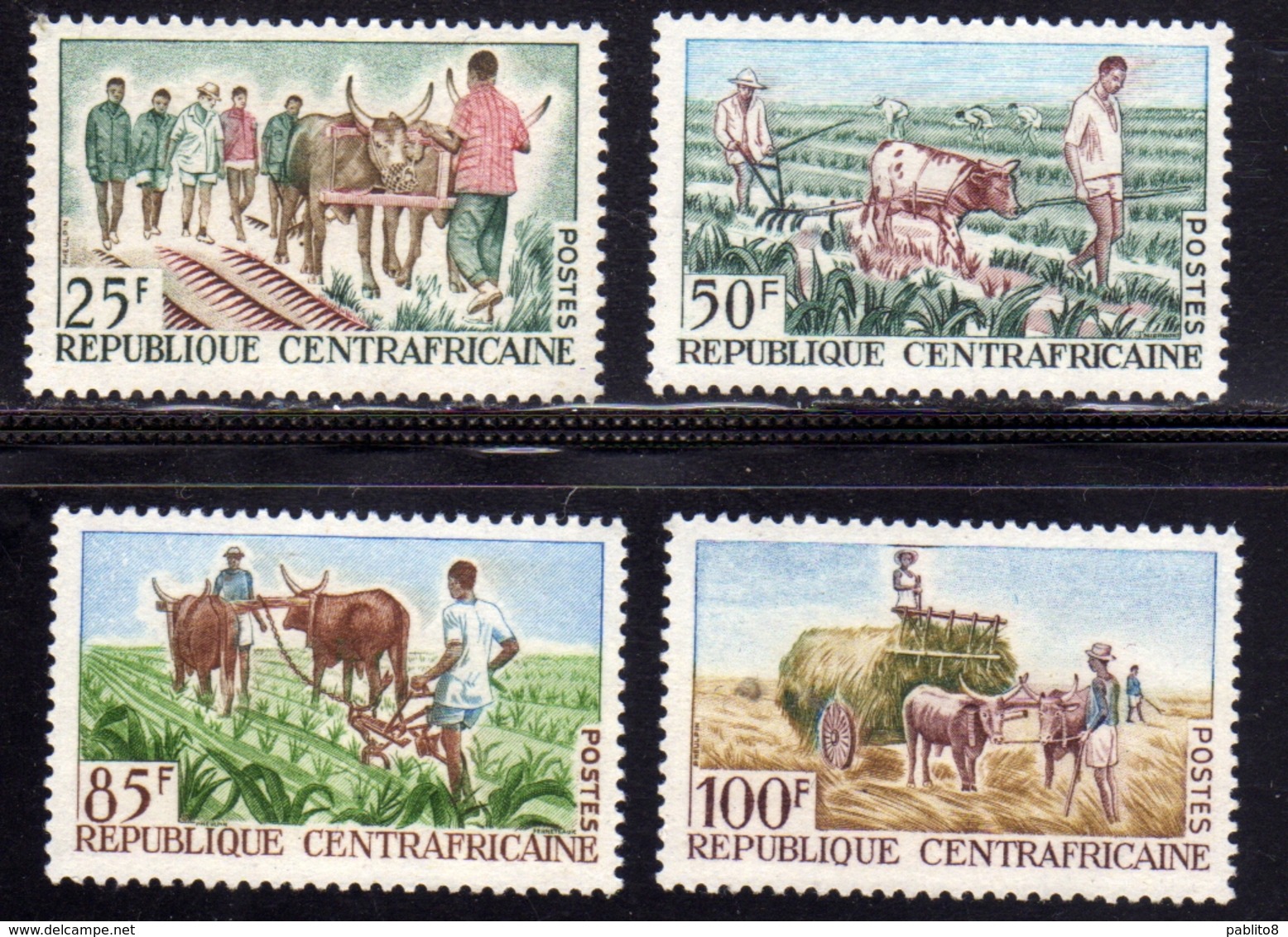 REPUBBLICA CENTRAFRICANA CENTRAFRICAINE CENTRAL AFRICAN REPUBLIC 1965 AGRICULTURE AGRICOLTURA FULL SET SERIE MNH - Repubblica Centroafricana