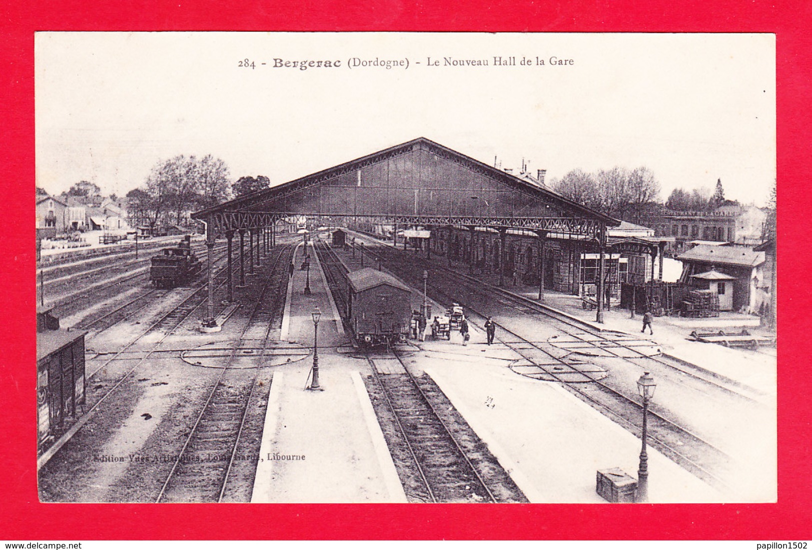 F-24-Bergerac-33A71  Le Nouveau Hall De La Gare, Trains, Cpa BE - Bergerac