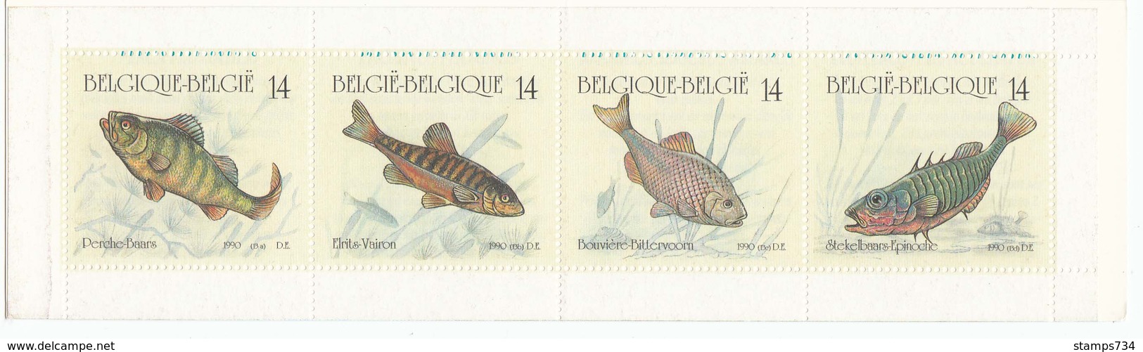 Belgique 1990 - Poissons D'eau Douce, Carnet, MNH**, Non Plie - Neufs