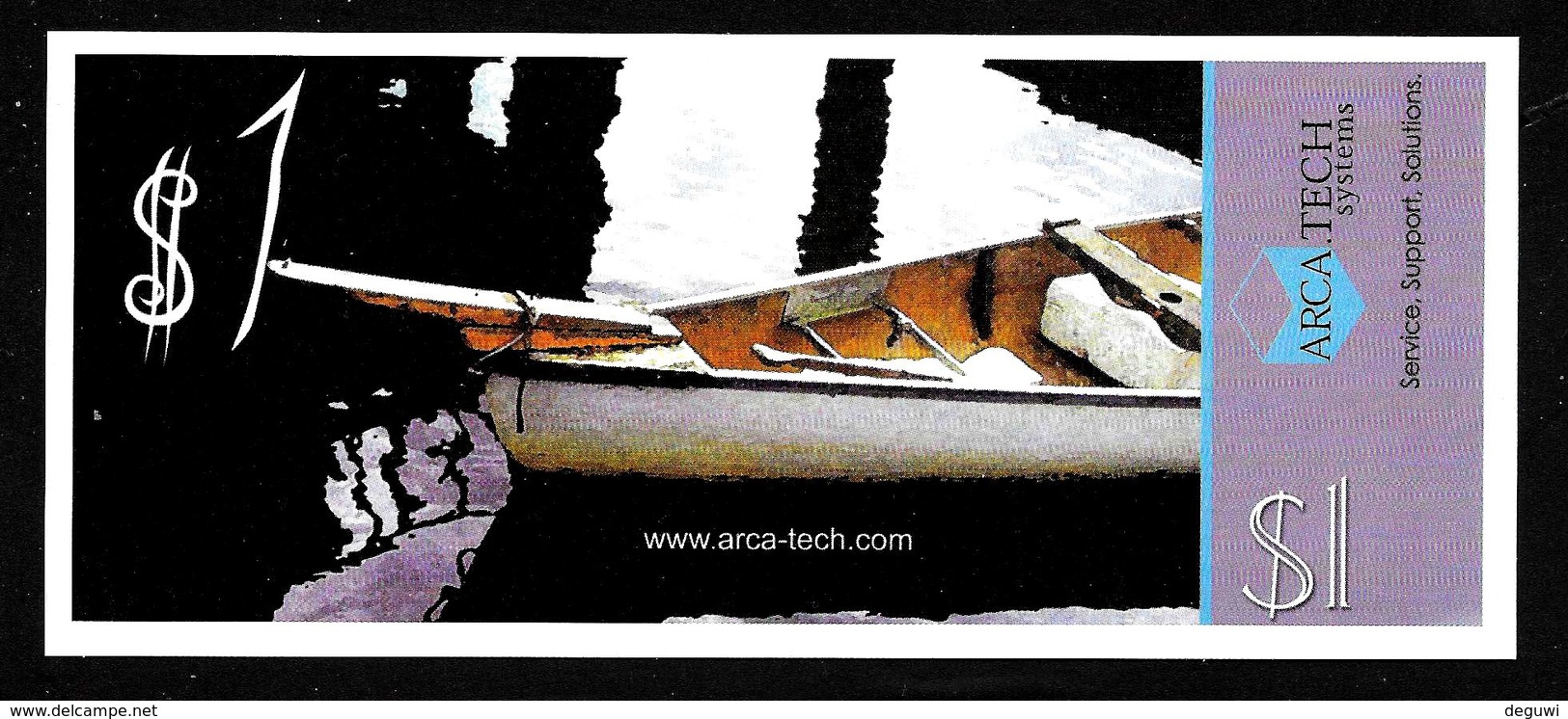 Test Note "ARCA-TECH" Testnote, 1 $, Beids. Druck, UNC, Dollar Size - Sonstige & Ohne Zuordnung