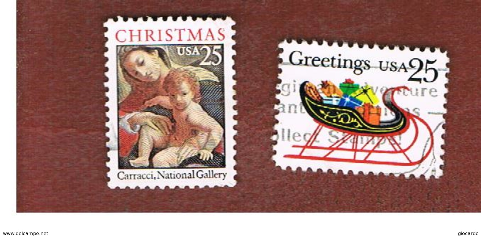 STATI UNITI (U.S.A.) - SG 2413.2414  - 1989  CHRISTMAS  (COMPLET SET OF 2)  - USED - Gebruikt