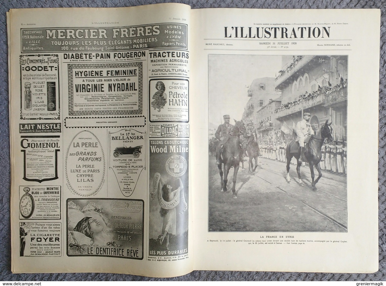 L'Illustration 4039 31 Juillet 1920 Mort De M. Vanderbilt/Maroc/Gouraud à Beyrouth Syrie/Vieux Paris/Pologne Et Russie - L'Illustration