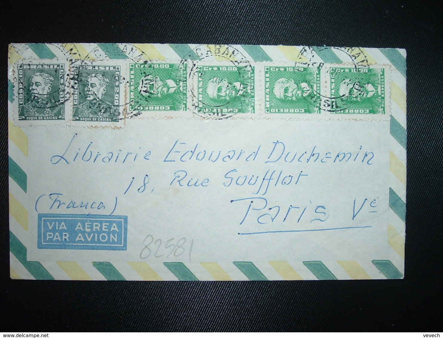 LETTRE Par Avion Pour FRANCE TP 10,00 Bande De 4 + TP 2,00 X2 OBL.28 NOV 52 - Lettres & Documents