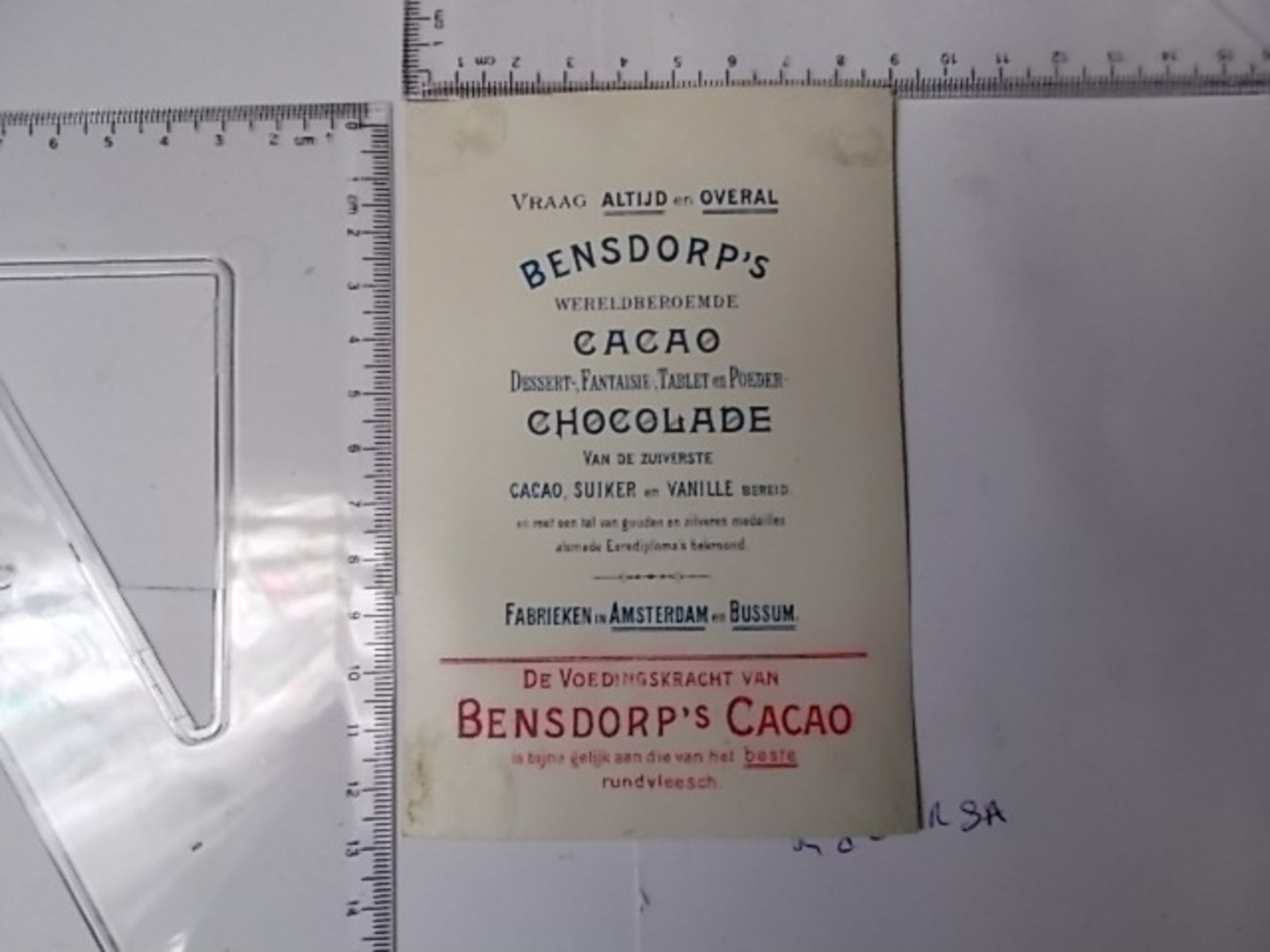 Chromo Cacao Bensdorp's -black Goutant Du Chocolat Photo Recto/verso - Autres & Non Classés