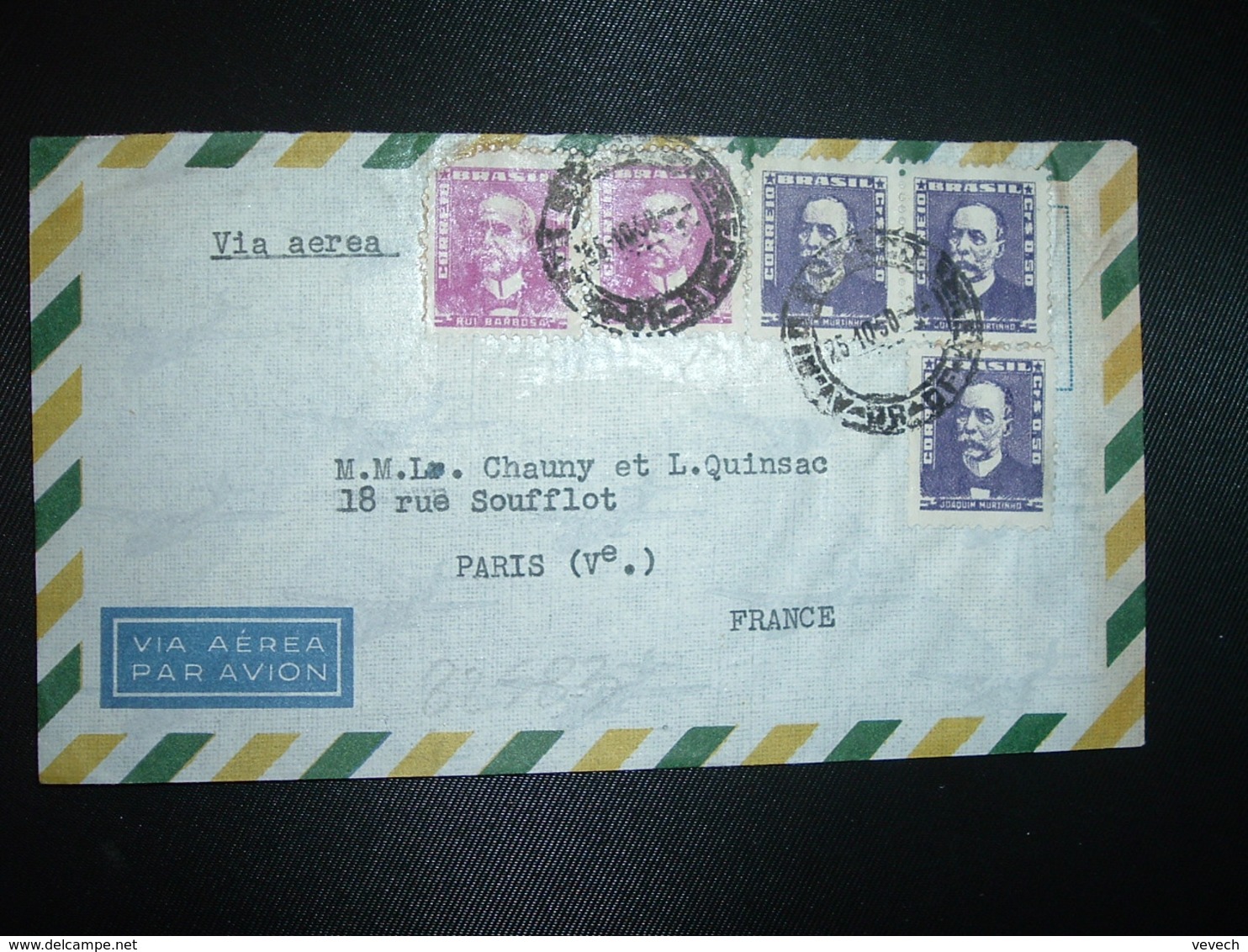 LETTRE Par Avion Pour FRANCE TP 5,00 X2 + TP 0,50 + Paire OBL.25-10 56 - Lettres & Documents