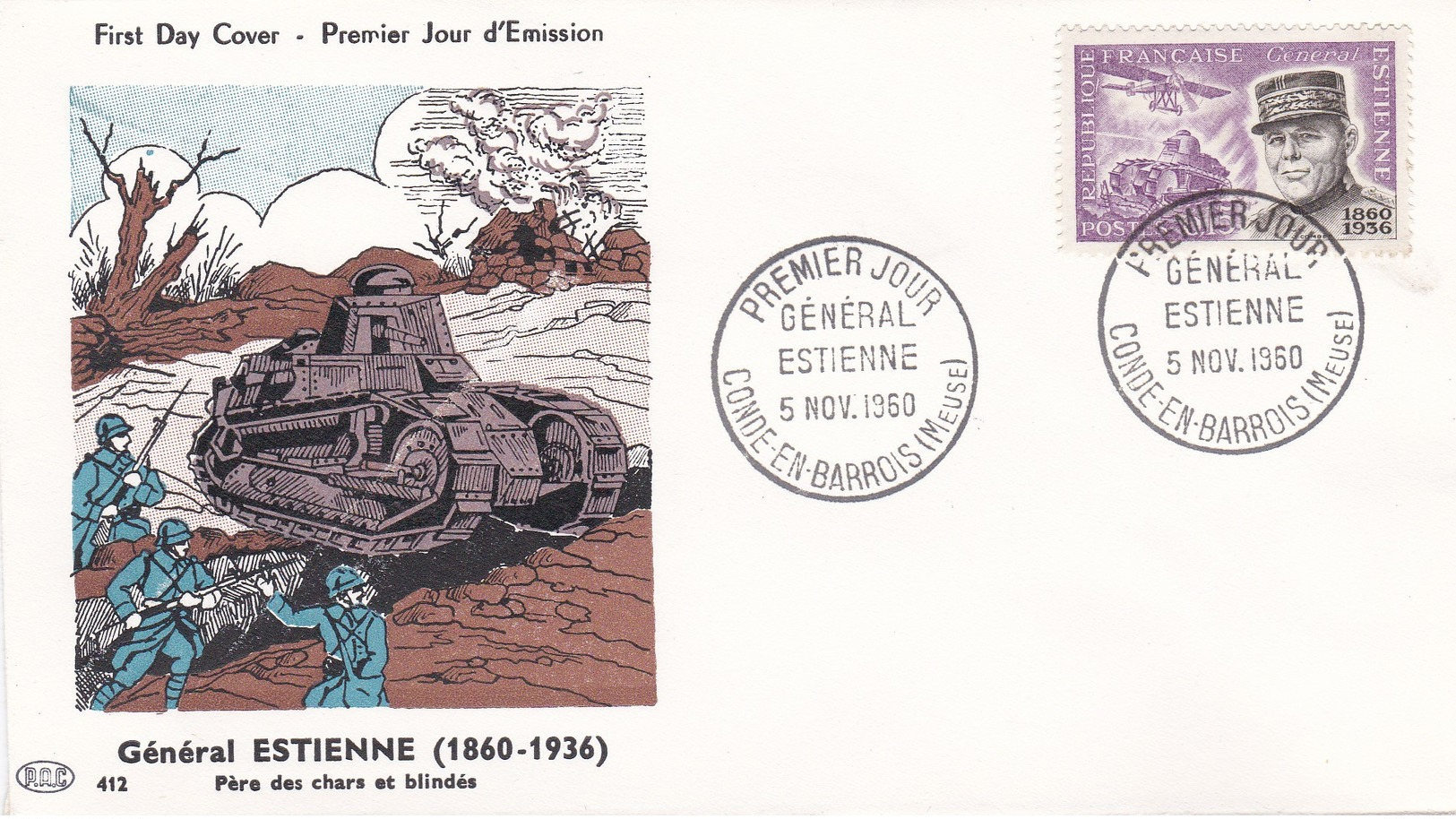 N°1270  De 1960  -  Général Estienne - 1950-1959