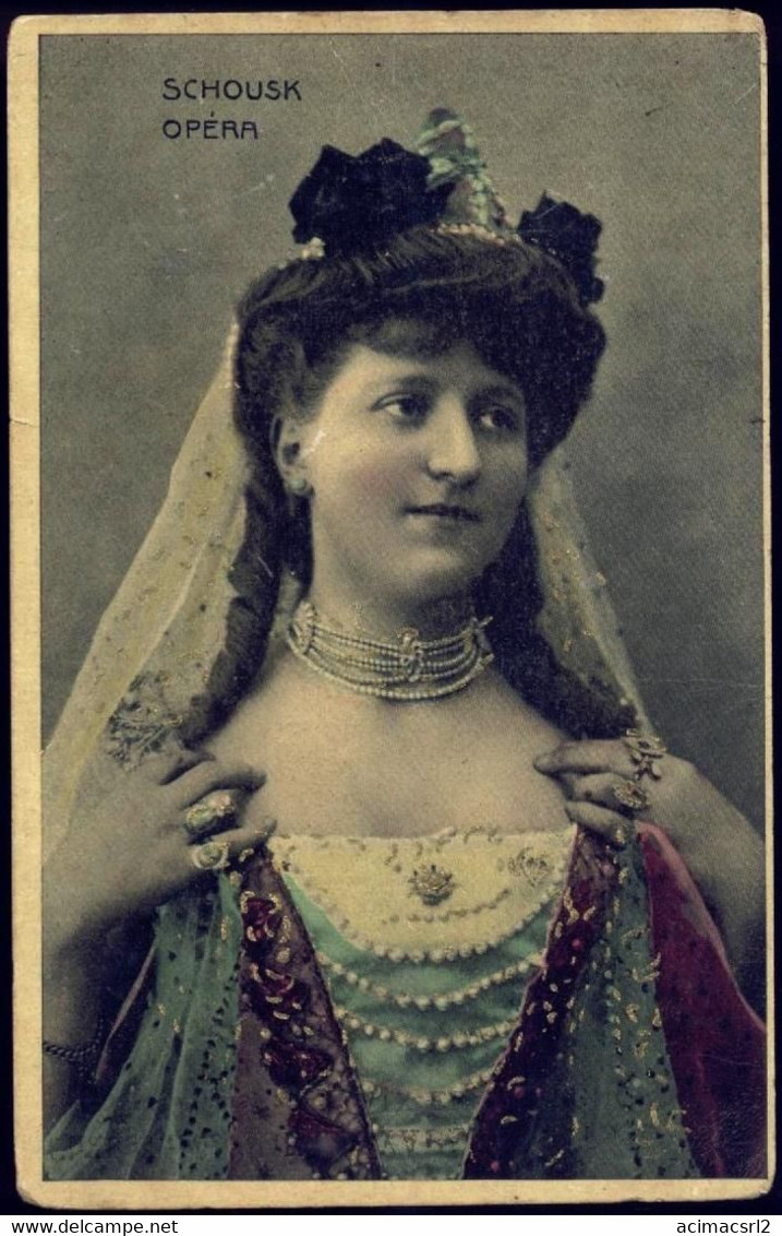 X713 - OPERA BALLET - Antique French Postcard - Dancer Or Singer SCHOUSK In Costume, Tinted Edwardian Postcard 1900 - Baile