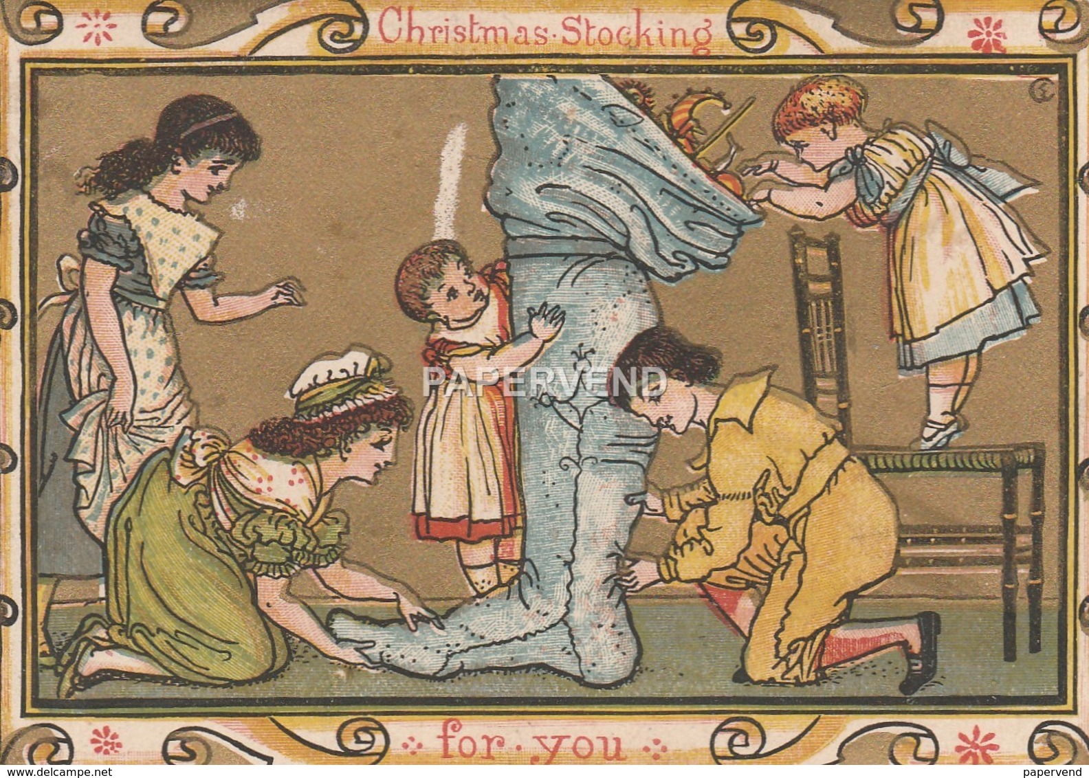 New Year Card  Children With Boot Of Toys Walter Crane   Egc340 - Unclassified