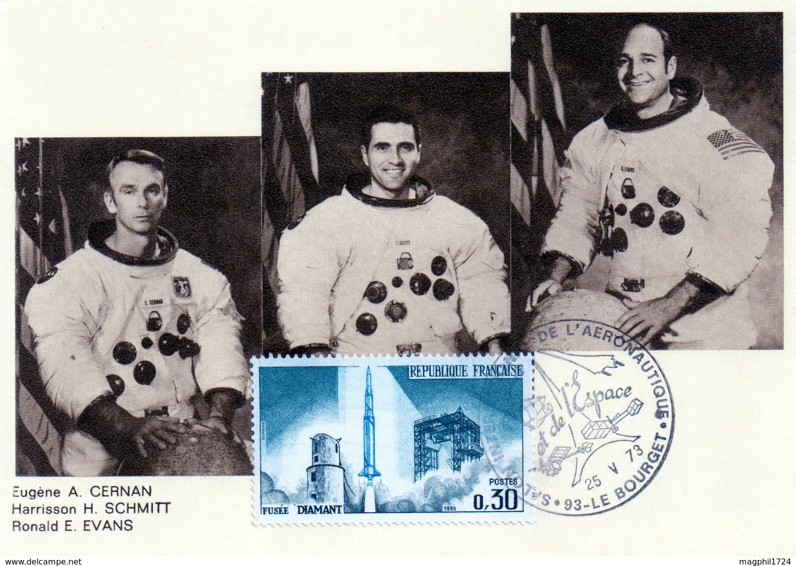 Carte 1er Jour Apollo 17(7-12--1972)-eugène A. Cernan Harrisson H. Schmitt Ronald E. Evans. - Space