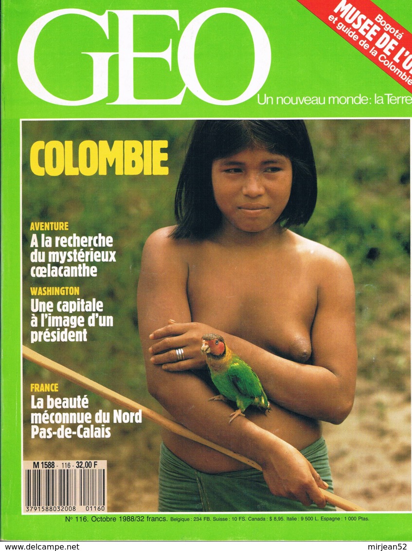 Geo  N°116  Oct 1988  Colombie Washington  Georgie Sovietique Feuilles Chevaux Lippizans Lesotho Nord Pas De Calais - Geography