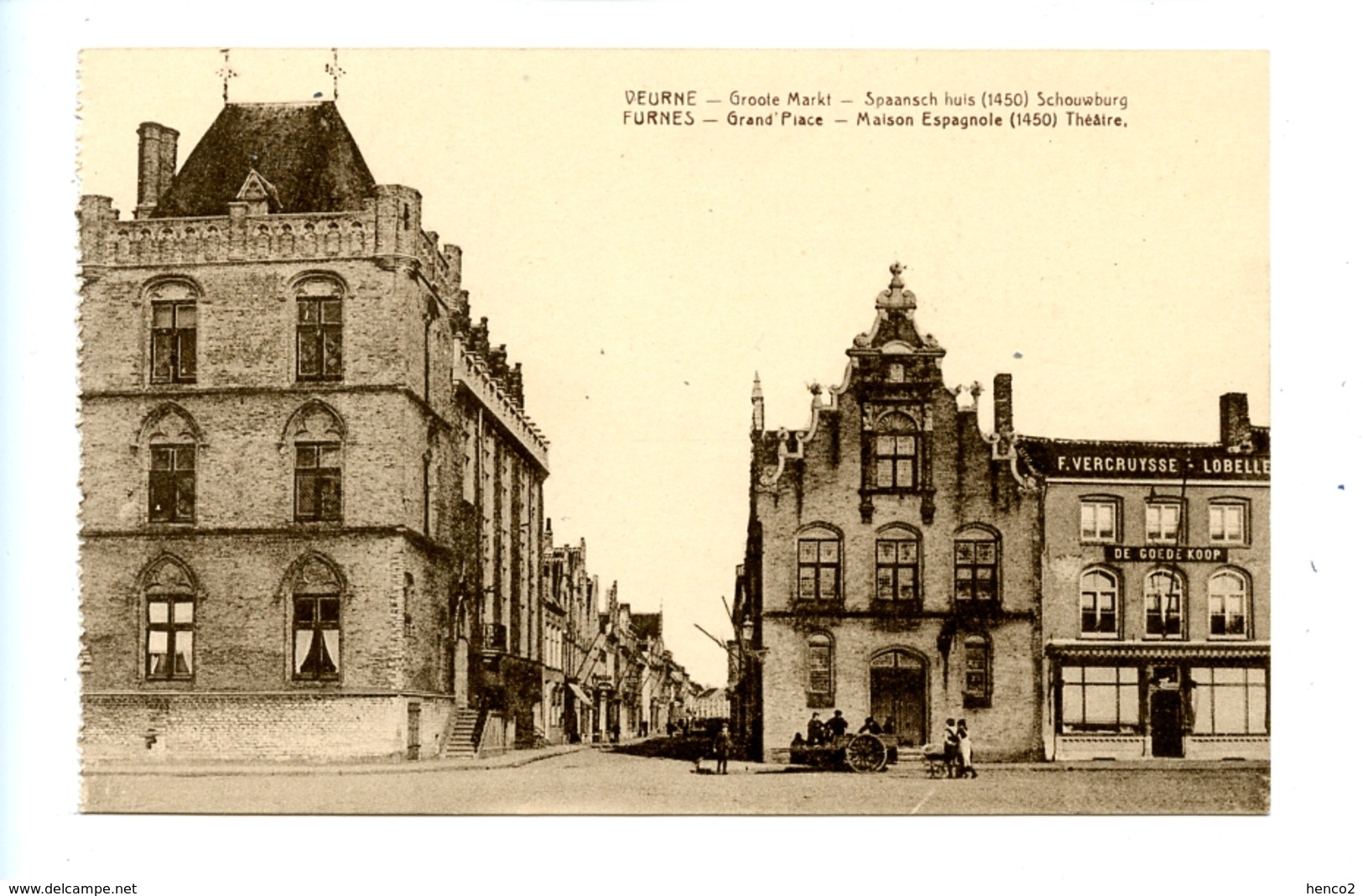 Veurne - Groote Markt - Spaansch Huis (1450) Schouwburg - Furnes - Grand'Place - Maison Espagnole Théâtre / Desaix - Veurne