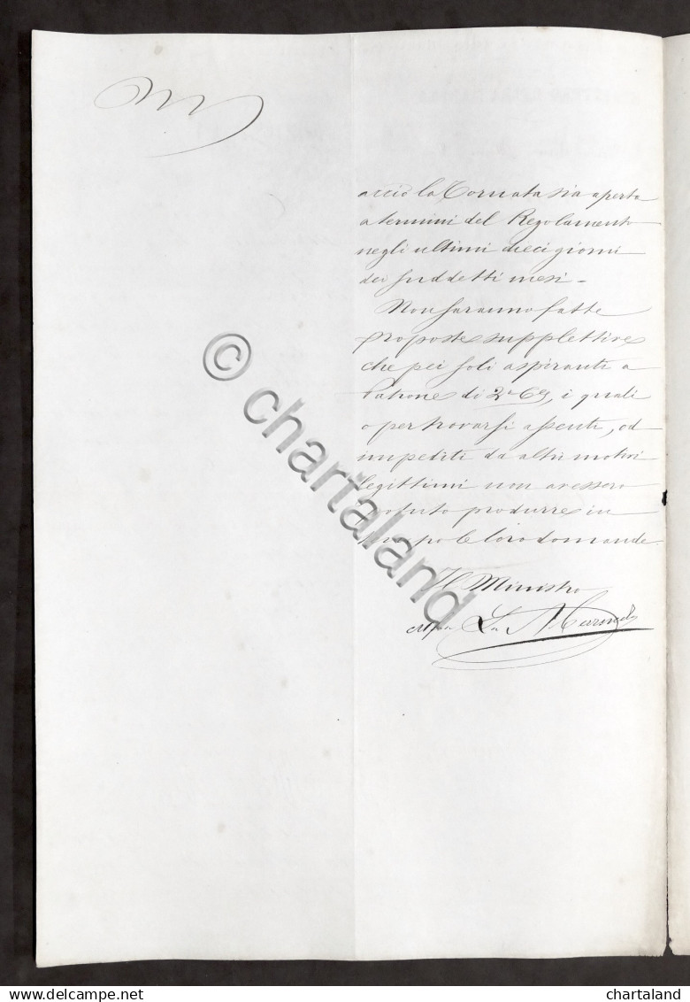 Marina - Chiavari - Autografo Del Ministro Alfonso La Marmora - 1858 - Altri & Non Classificati