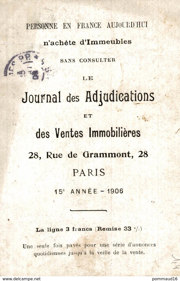 CPA Publicité Le Journal Des Adjudications Et Des Ventes Immobilières - Château De Maulmont Environs De Vichy - Publicité